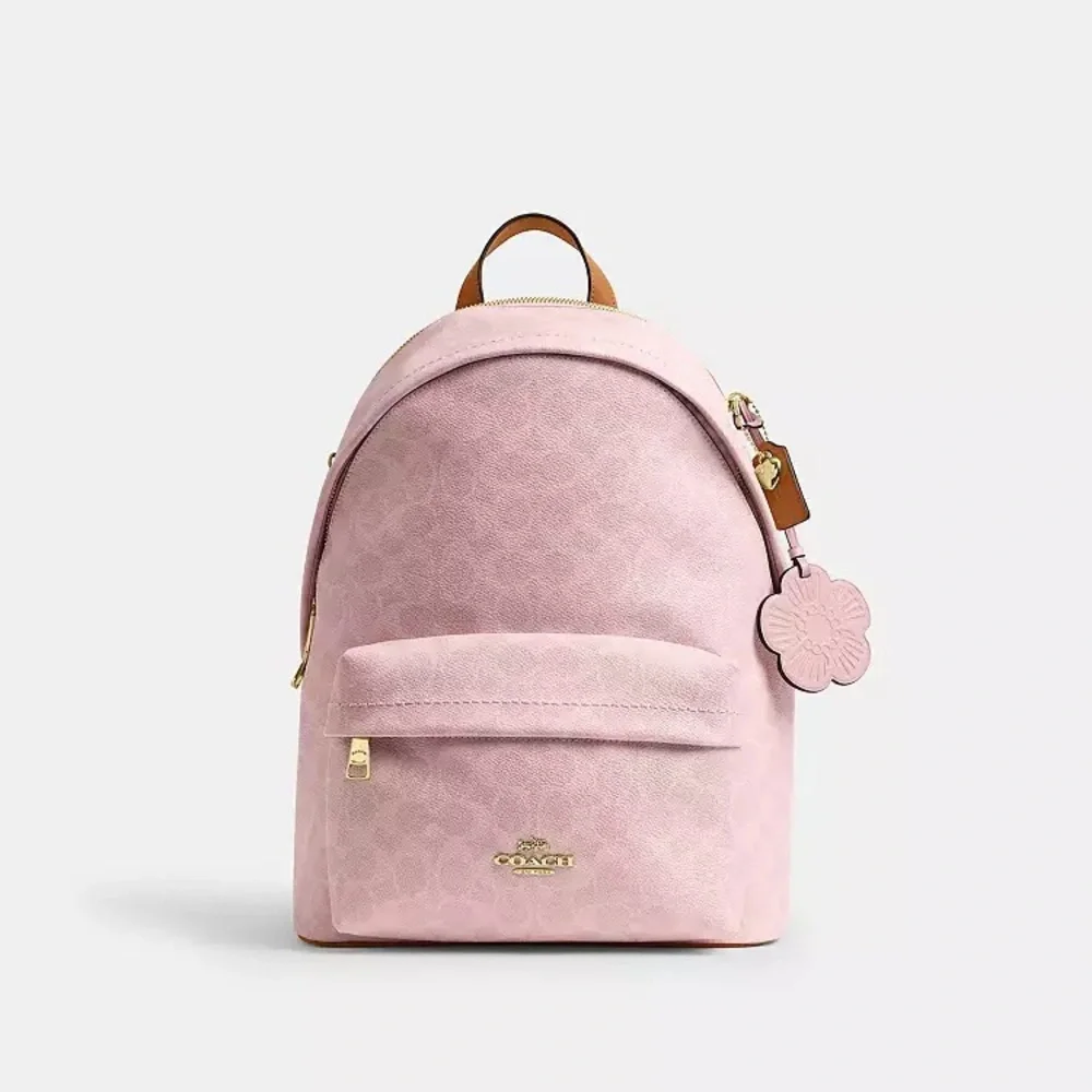 NWT！COACH Taylor Small Backpack In Signature With Charms（CEF46）fast shipping
